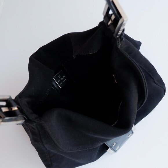 Authentic Preowned Fendi Black Nylon Baguette Shoulder Bag - Picture 13 of 13